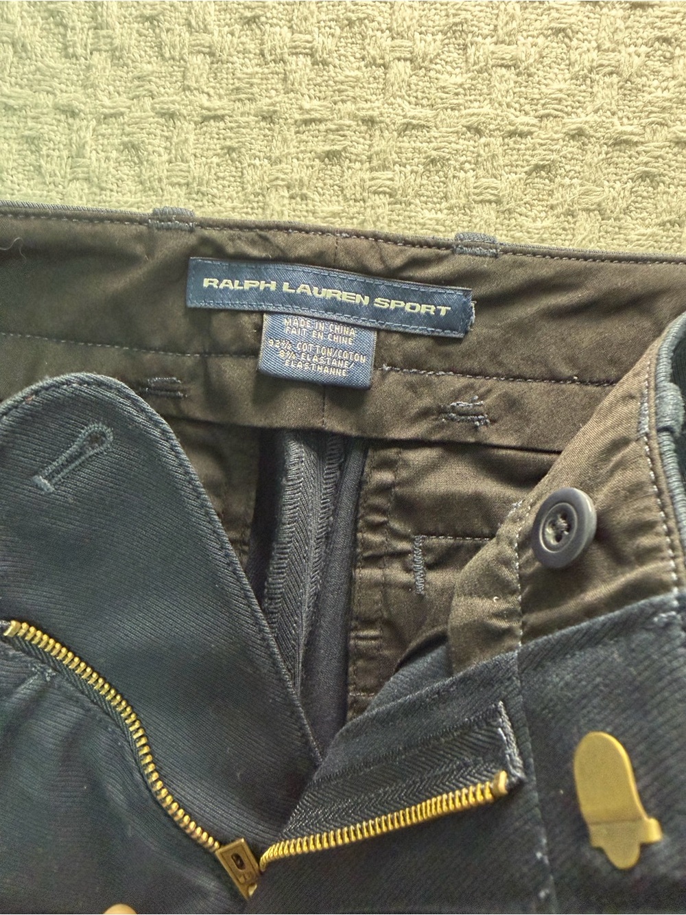 Ralph Lauren Sport Brown Chino Pants with Gold Hardware